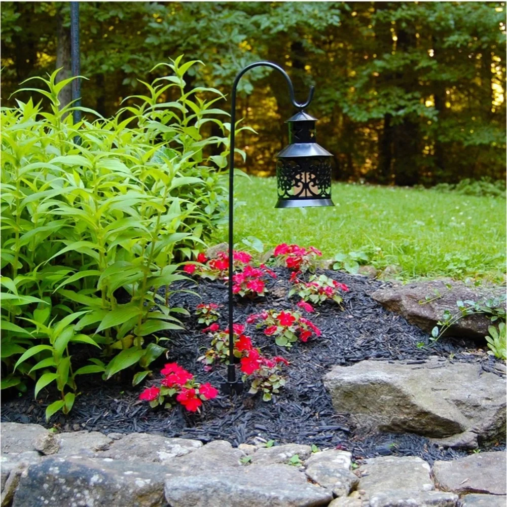 Lumabase Set of 2 Black Metal Lantern Candle Holder and 30